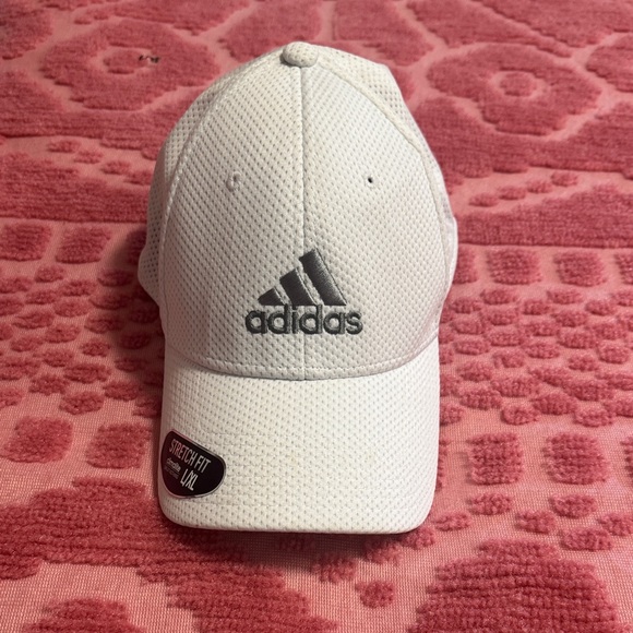 Adidas White Mesh Cap. Stretch fit. Never worn. Climate- SWEAT NOTHING. - Picture 1 of 6